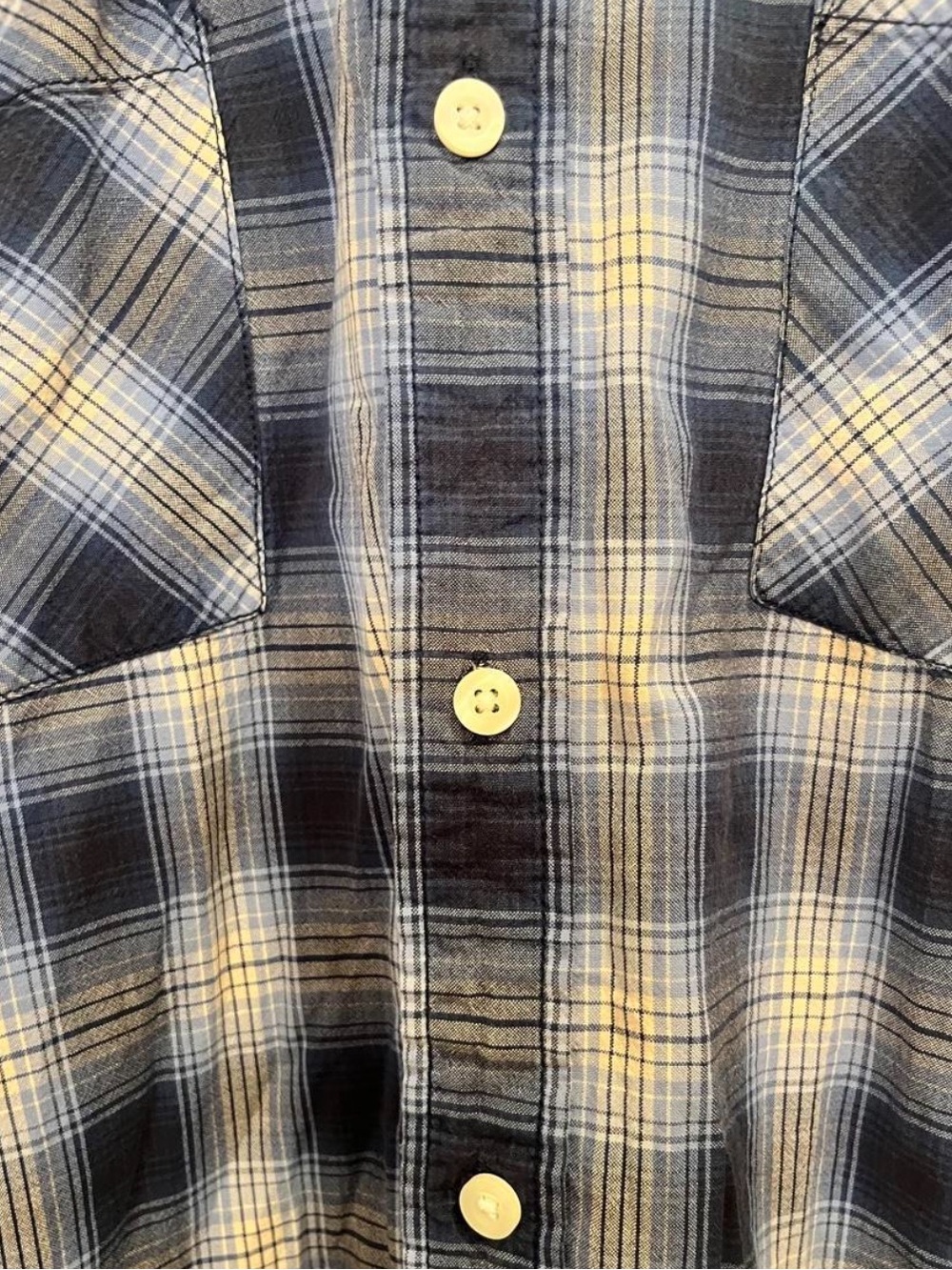 Carhartt Plaid Button Up Shirt XL Navy Cream - Picture 3 of 5
